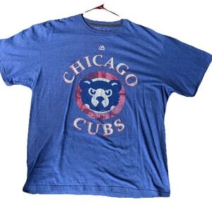 Vintage Chicago Cubs Baseball Shirt Blue Triple Peak Size XL Men's